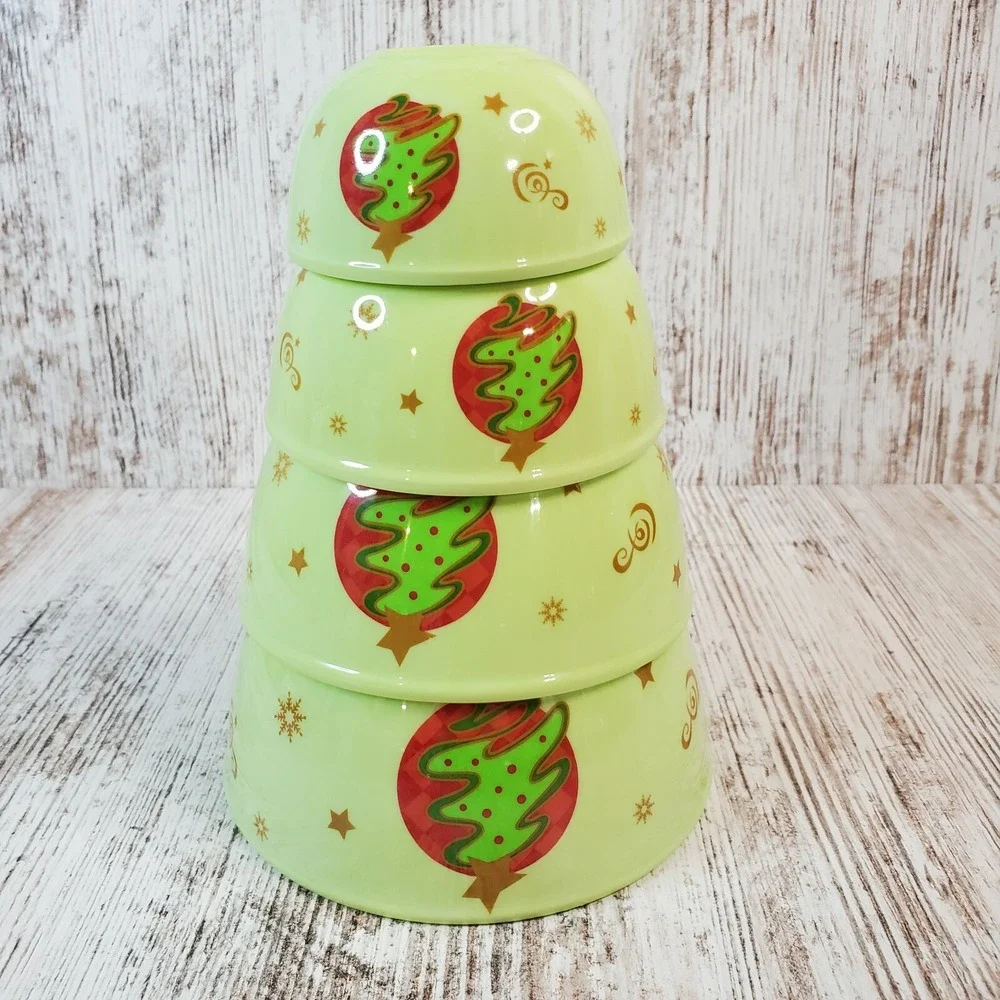 Melamine Christmas Tree Nesting Measuring Cups Measure 1/8 - 1 1/2 cups Set of 4